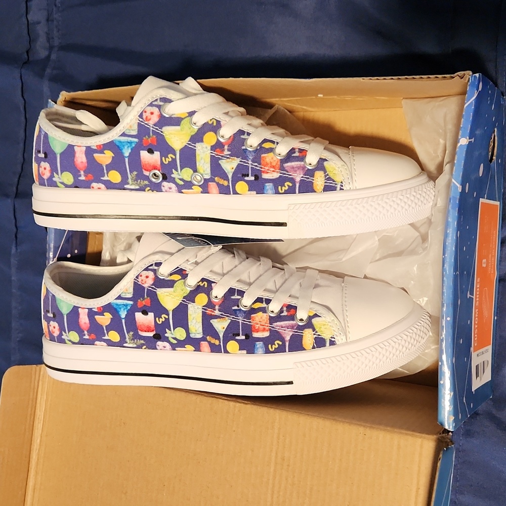 New in box drink themed shoes